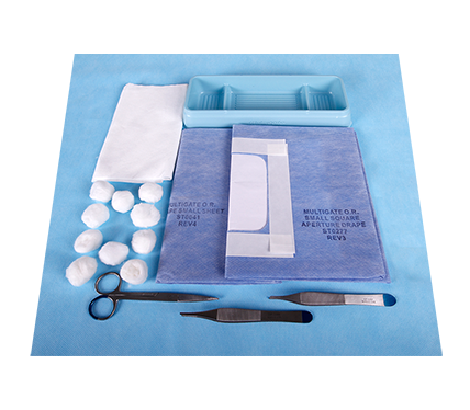 Dressing Pack with Drapes & Stainless Steel Instruments Peel Pack Sterile x 30 Packs (33-457)
