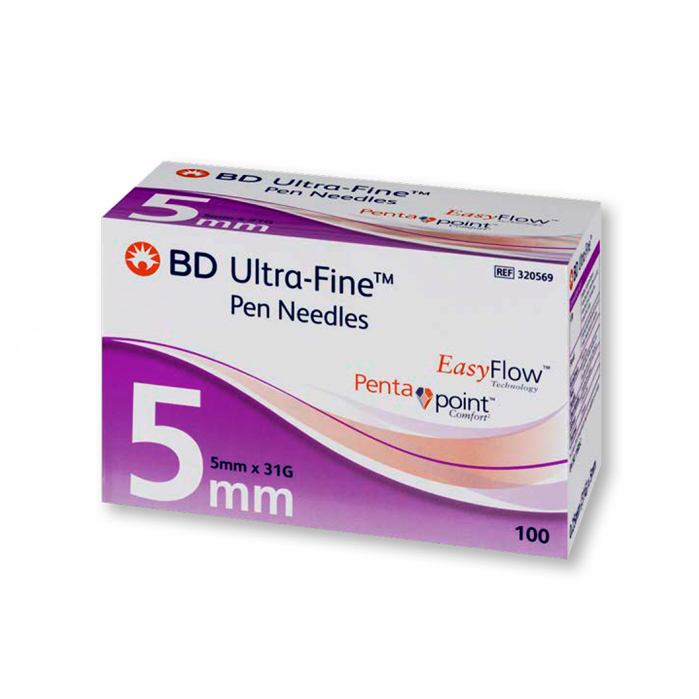 BD Ultra-Fine Pen Needle 31G 5mm Pack of 100