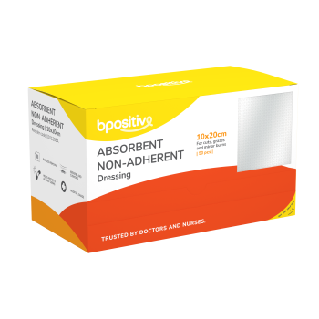 Bpositive Non Adhesive Absorbent Dressing 10 X 20cm x 50's