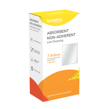 Bpositive Lite Non Adhesive Absorbent Dressing 7.5 X 5cm x 100's