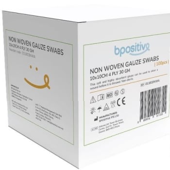 Bpositive Non-Woven Gauze Swaps, Non-sterile, 4 ply, 30gm