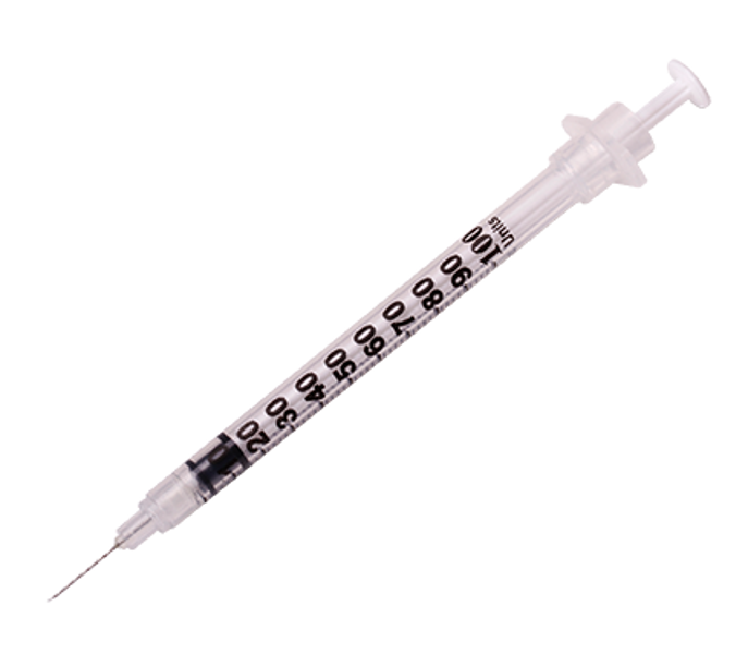 Insulin Syringe with Retractable Safety Needle Box of 100 (6-8 wks - lead time)
