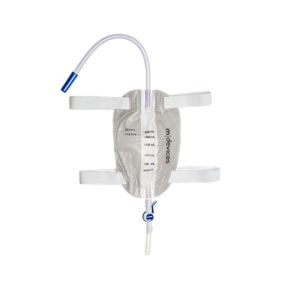 Leg Bag - Lever Tap Non-Return Valve 30cm Long Tube with Silicone Lined Straps and Fabric Fastener