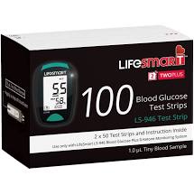 LifeSmart 2 Two Plus Blood Glucose Test Strips 100 Pack