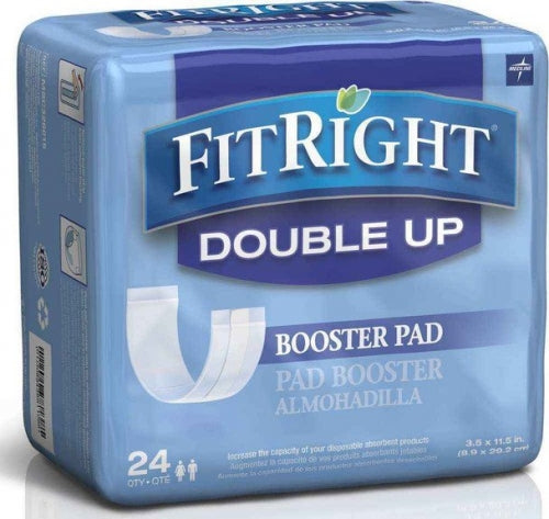 FitRight® Double Up Booster Pads - Liner Diaper Double Thin 9cm x 29cm Pack of 24