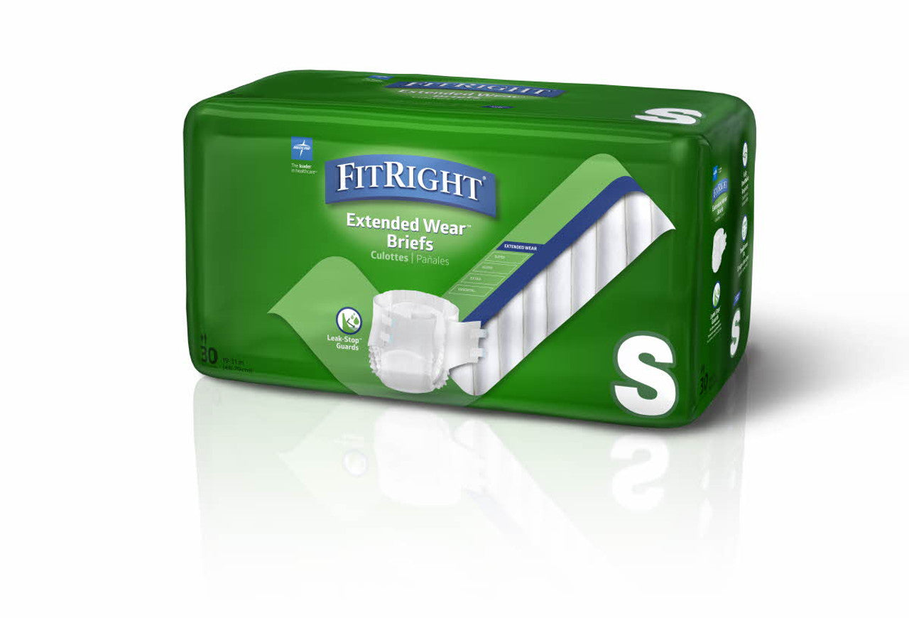 Medline Extended Wear High-Capacity Adult Incontinence Briefs All Sizes - Heavy Absorbency GST Free