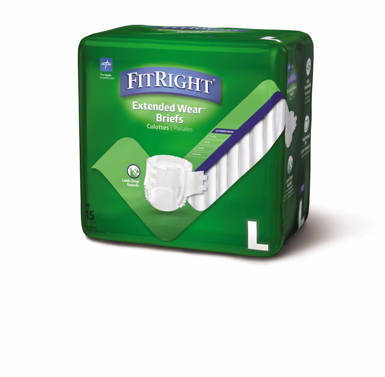 Medline Extended Wear High-Capacity Adult Incontinence Briefs All Sizes - Heavy Absorbency GST Free