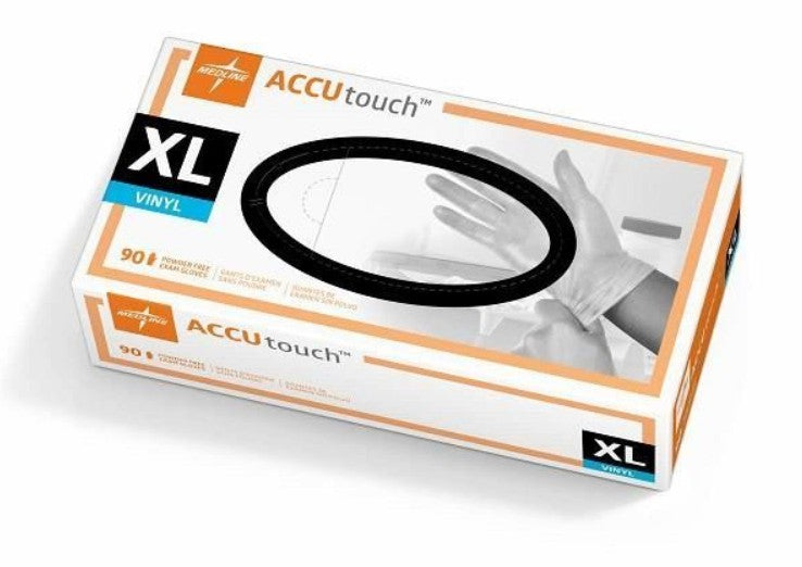 Medline ACCUtouch Clear Vinyl Exam Gloves - Non-sterile, Powder free, Latex free