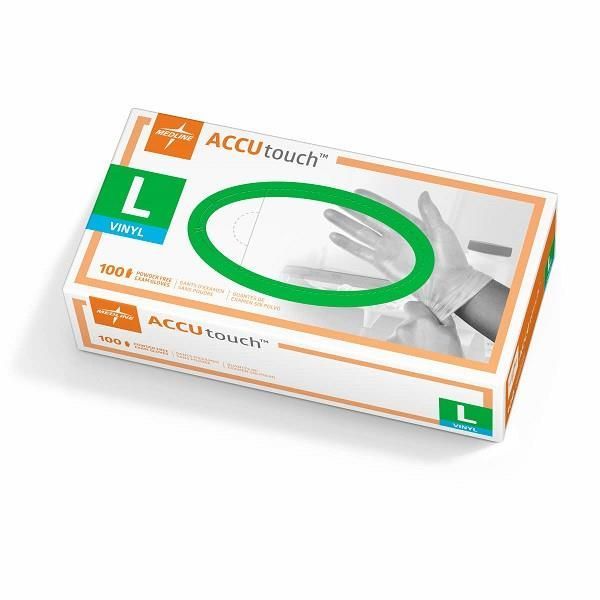 Medline ACCUtouch Clear Vinyl Exam Gloves - Non-sterile, Powder free, Latex free