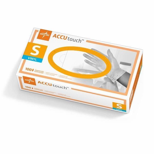 Medline ACCUtouch Clear Vinyl Exam Gloves - Non-sterile, Powder free, Latex free