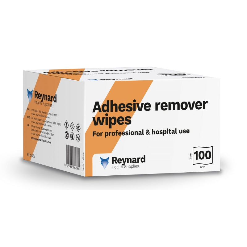 Reynard Adhesive Remover Wipes 6cm x 6cm Pack of 100