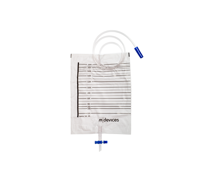 Urine Bag Sterile - 2000mL T-Tap Non-Return Valve 110cm Tubing