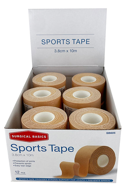 Sports Tape Tan 3.8cm X 10m)Pack of 12