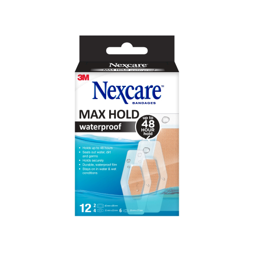 Nexcare Waterproof Max Hold Assorted 12 Pk