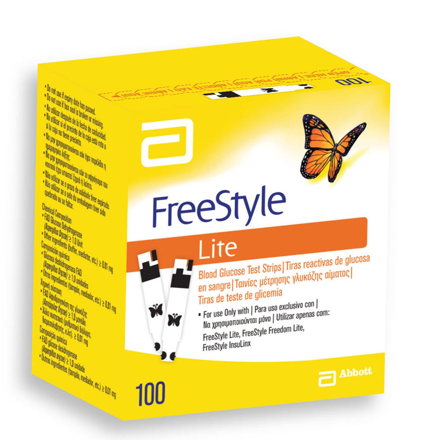 Abbott Freestyle Lite Glucose Strips 100 Pack
