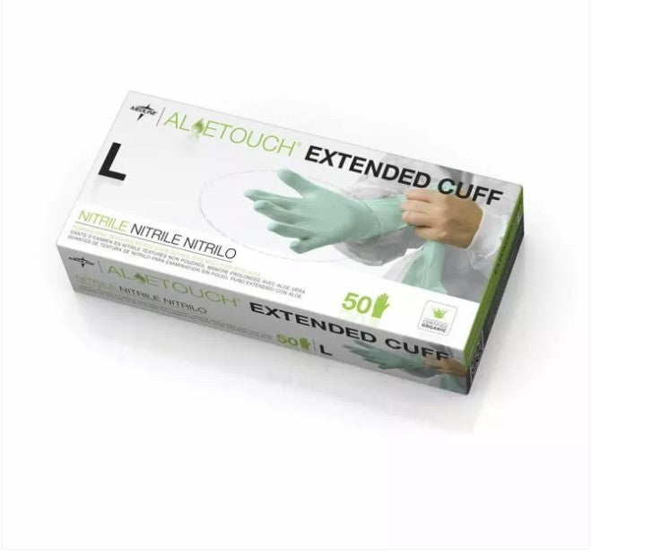 Aloetouch® Extended Cuff - Non-sterile nitrile, powder free, ambidextrous examination gloves with aloe vera