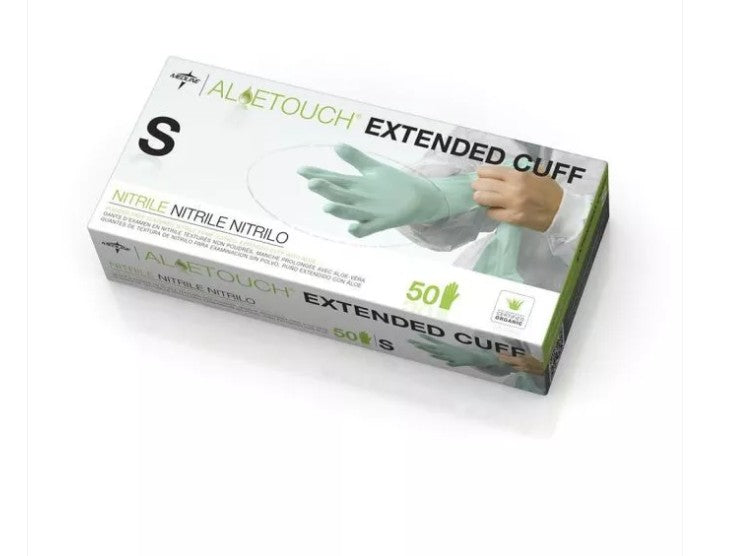 Aloetouch® Extended Cuff - Non-sterile nitrile, powder free, ambidextrous examination gloves with aloe vera