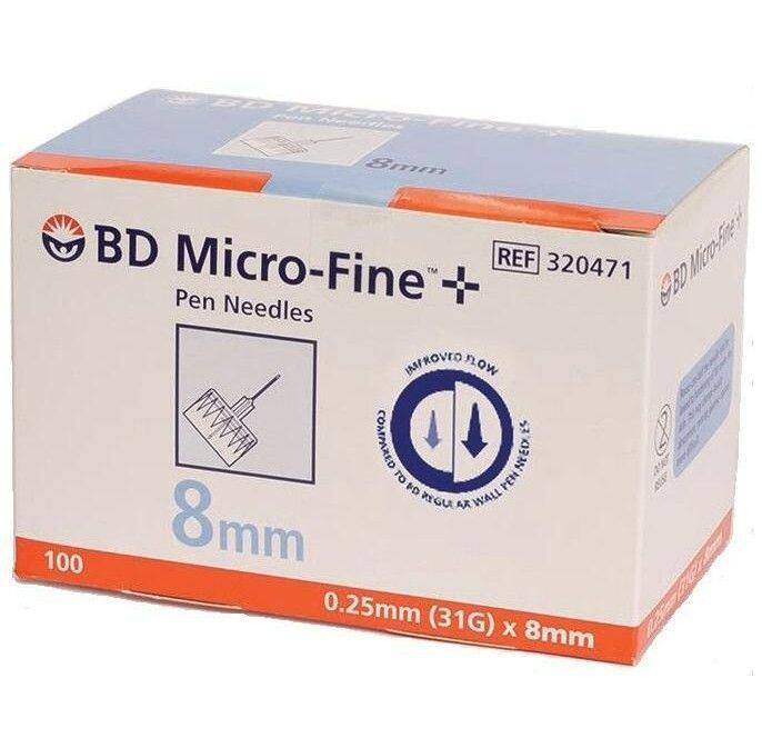 BD Micro-Fine Pen Needle 31G 8mm 100 Pack