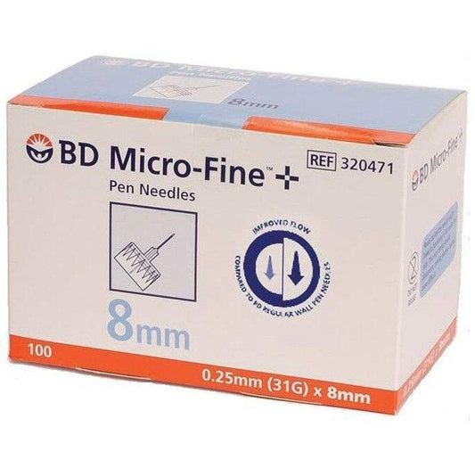 BD Micro-Fine Pen Needle 31G 8mm 100 Pack