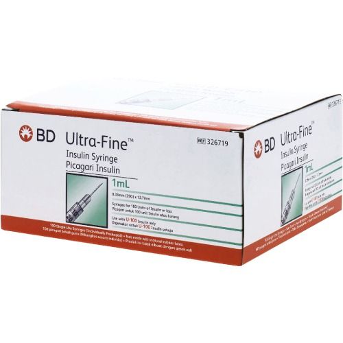 BD Ultra-Fine 1ml Insulin Syringe 29G x 12.7mm - Box of 100