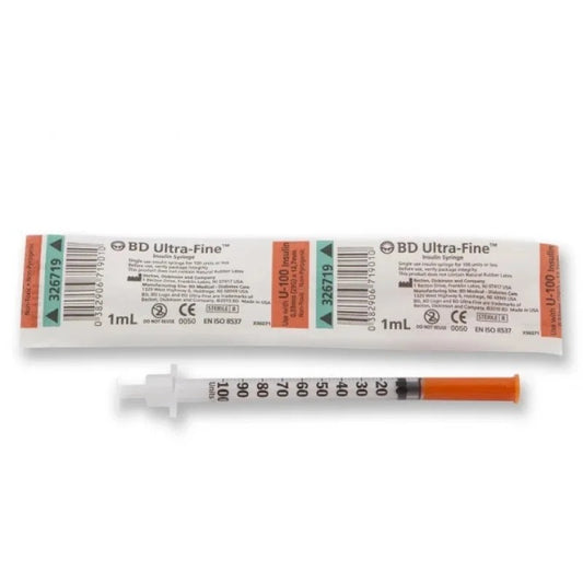 BD Ultra-Fine 1ml Insulin Syringe 29G x 12.7mm - Box of 100