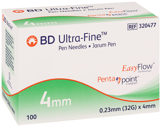 BD Ultra-Fine Pen Needle 32G 4mm 100 Pack