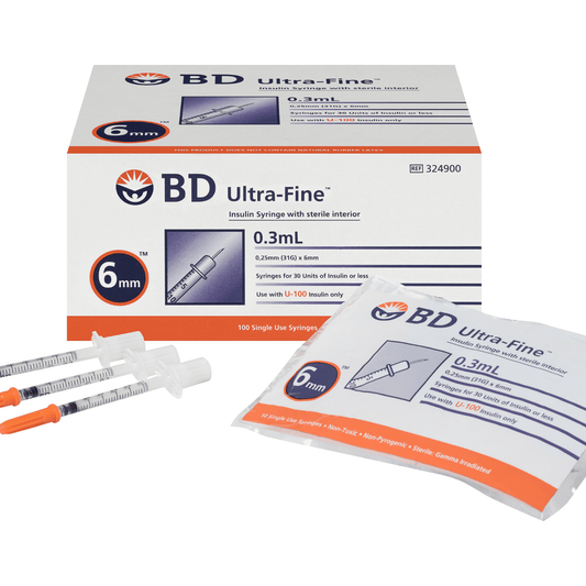 BD Ultra-Fine Syringe 0.3mL 31G 6mm 100 Pack
