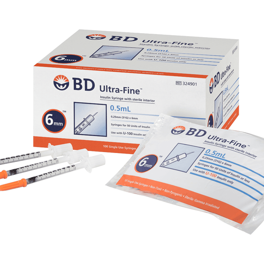 BD Ultra-Fine Syringe 0.5mL 31G 6mm 100 Pack