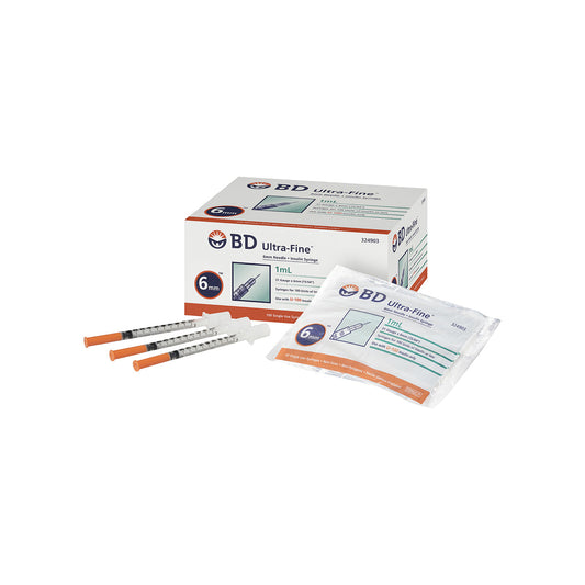 BD Ultra-Fine Syringe 1.0mL 31G 6mm 100 Pack