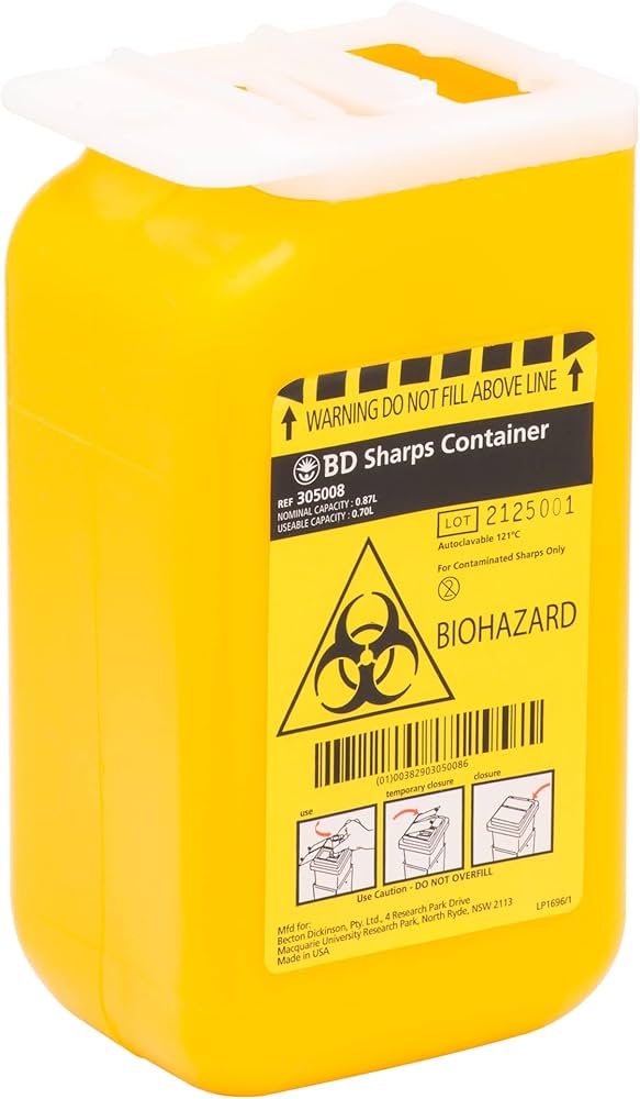 BD Sharps Collector Yellow (Sizes: 0.87L, 1.4L, 8L, 13.2L, 17L) – Maya ...