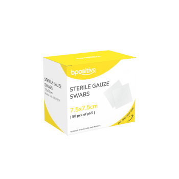 Bpositive Gauze Swabs 7.5 X 7.5cm 5's Sterile Box of 50