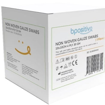 Bpositive Non-Woven Gauze Swaps, Non-sterile, 4 ply, 30gm