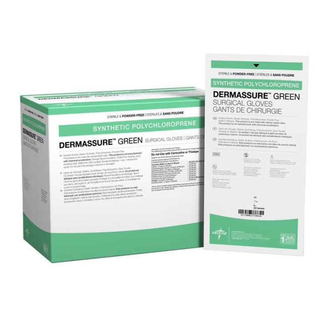 DermAssure™ Green Accelerator-Free Latex-Free Surgical Gloves