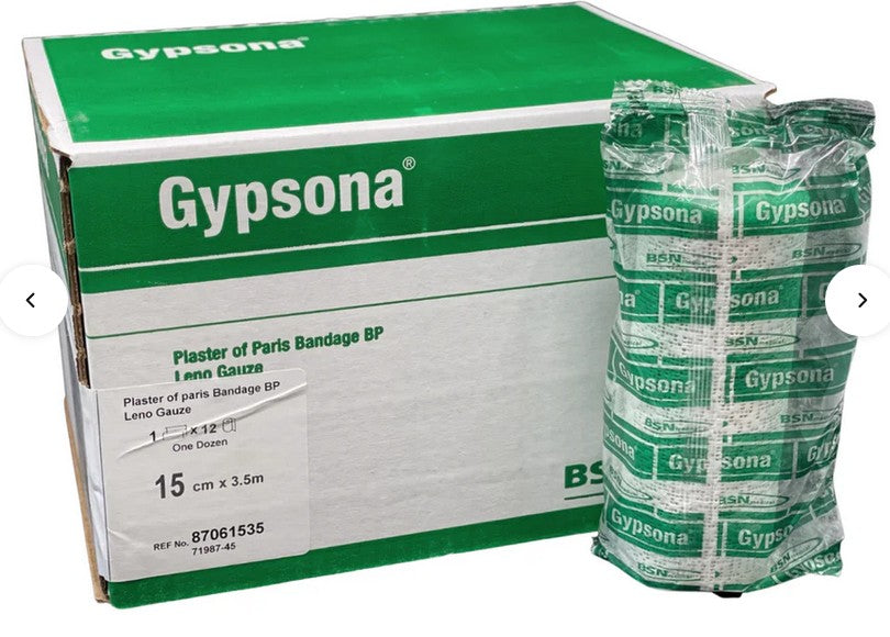 Gypsona Plaster of Paris Bandage 15cm x 3.5m - Pack of 12