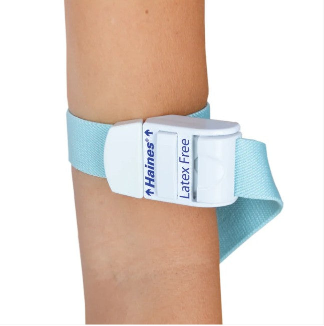 Haines Reusable Tourniquet with white plastic clip for adjustment Each