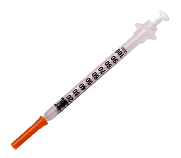 Insulin Syringe with Retractable Safety Needle Box of 100 (6-8 wks - lead time)