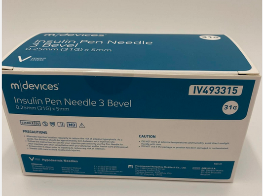 Insulin Pen Needle 3 Bevel Sterile - Pack of 100pcs