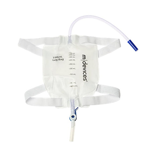 Leg Bag - Lever Tap Non-Return Valve 30cm Long Tube with Silicone Lined Straps and Fabric Fastener