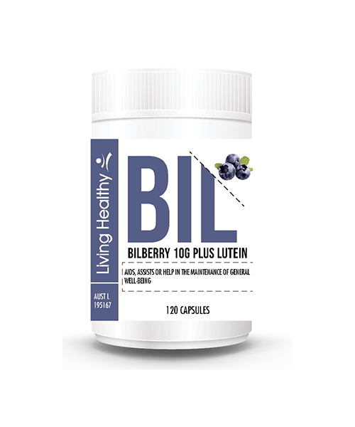Living Healthy Bilberry 10000mg Plus Lutein, 120 Soft gel Capsules - Expiry 08/2027