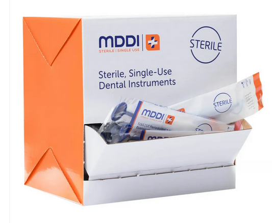 MDDI Dental Front Face Single-Use Mirror with Percussion Tip Sterile - Box of 180