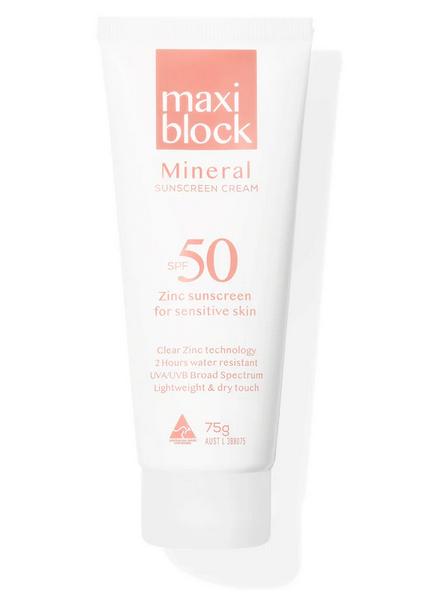 Maxiblock Mineral Sunscreen SPF50 75G – Maya Supplies
