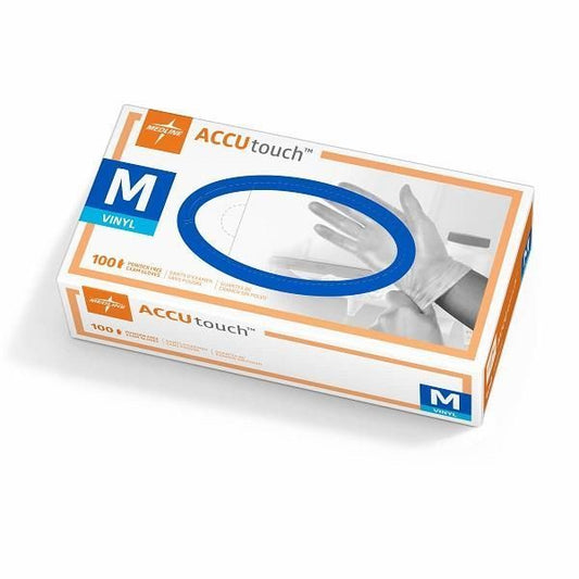 Medline ACCUtouch Clear Vinyl Exam Gloves - Non-sterile, Powder free, Latex free