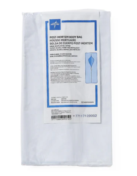 Medline Body Bag Adult Heavy Duty - C-curve Zipper Rust Free 91 x 230cm Pack of 10