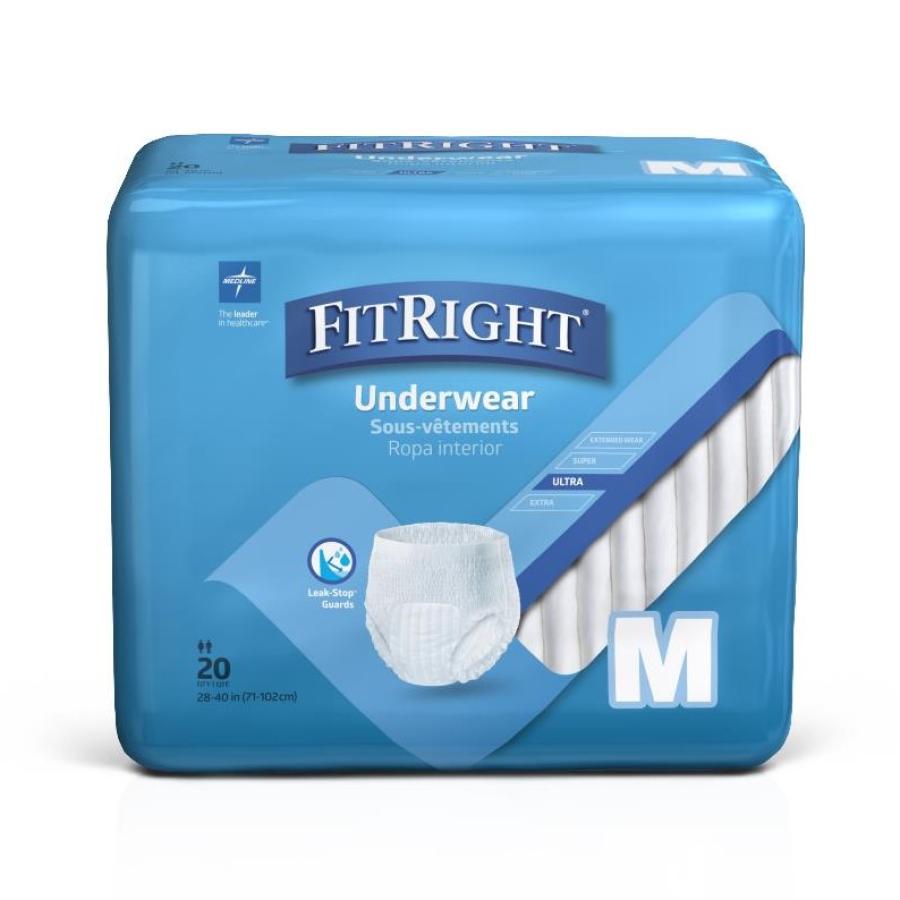 Medline FitRight Ultra Adult Incontinence Underwear X 20pcs