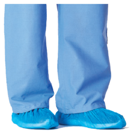 Medline Shoe Cover Poly Blue CPE One Size - Ctn of 1000