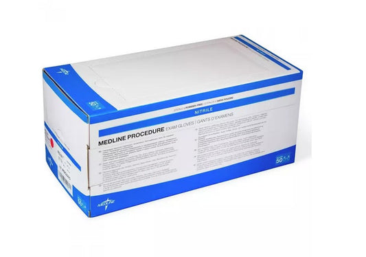 Medline Sterile Procedure Nitrile Exam Gloves. Powder Free. Latex Free.