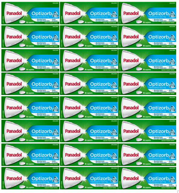 24 Packs - Panadol Optizorb Paracetamol 500mg 16 Caplets