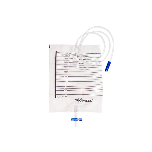 Urine Bag -2000mL T-Tap Non-Return Valve 120cm Clear Tubing Sample Port