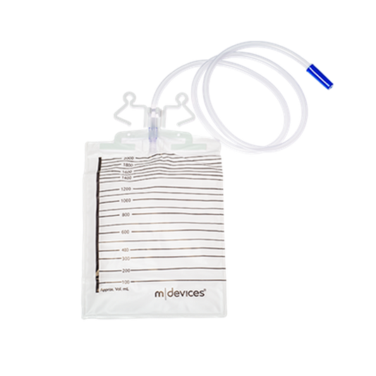 Urine Bag - 2000mL Non-Return Valve with Hanger 120cm Tubing (No Outlet)