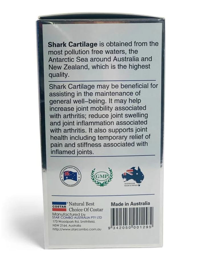 Costar Shark Cartilage 750mg 365 Caps - Expiry 10/2027